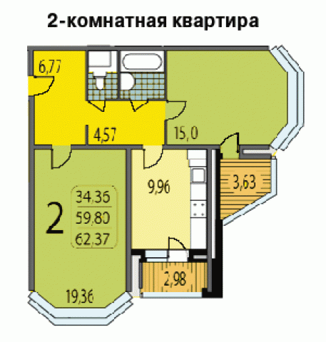 Планировка квартир в домах серии В-2002